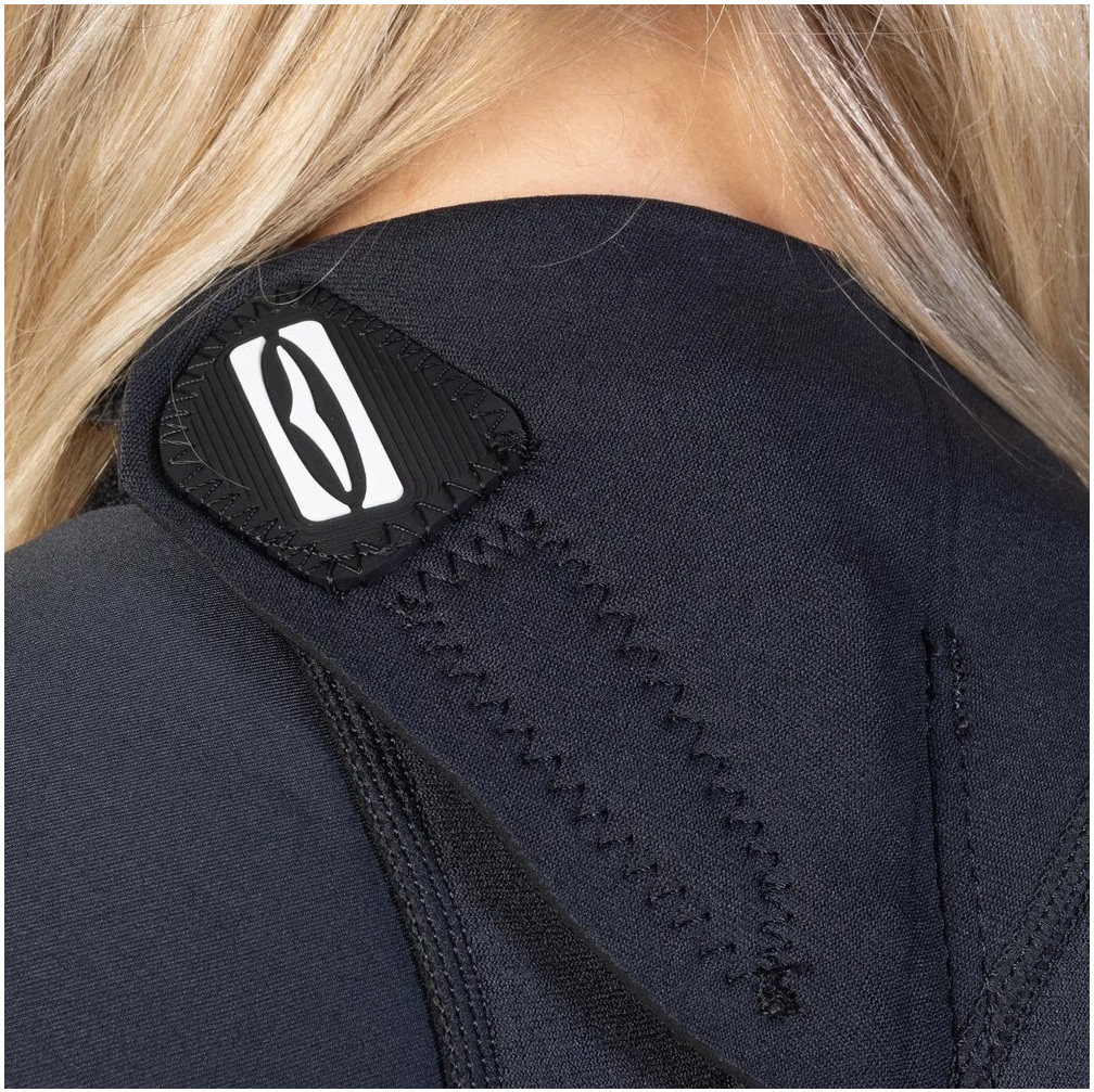 2025 Gul Womens Response 3/2mm Back Zip Long Sleeve Shorty Wetsuit RE4318-C1 - Jet / Broken Palm